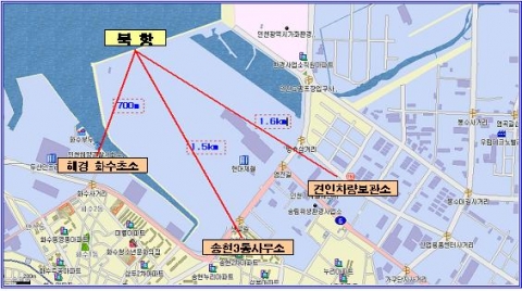 북항주변 대기오염도 측정지점 현황(3개소)