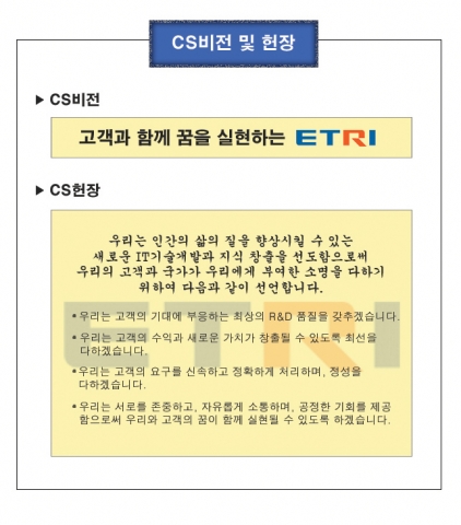 ETRI CS 비전 및 헌장