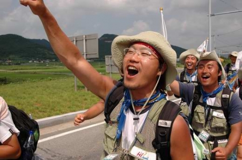 2005년 문화원정대 행군 모습