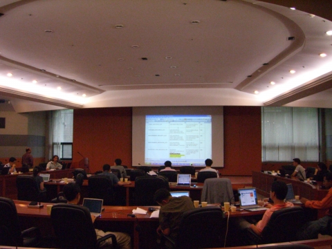 ETRI 7동 국제회의장에서 IEEE 802.21 워킹그룹 회의가 열렸던 모습