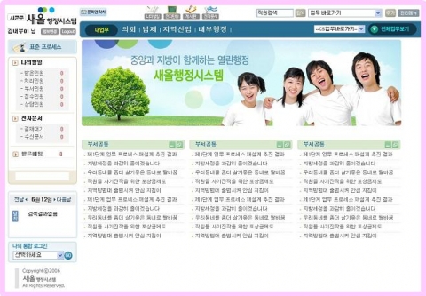 ｢새올행정시스템｣의 주요 화면