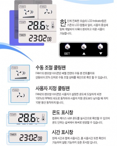 LCD표시창으로 시스템 상태를 한눈에