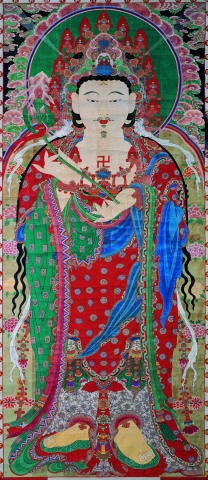 통도사 괘불, 조선 1767년, 보물 1350호, 마본에 색, 1,204 ×493cm, 통도사성보박물관 소장