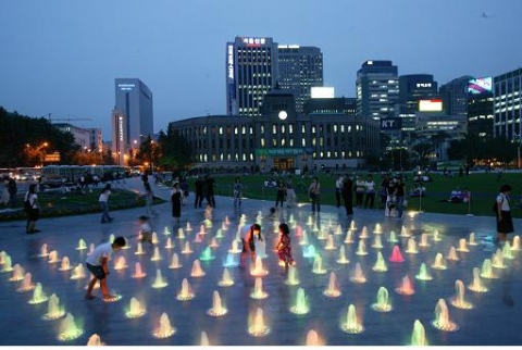 중구 서울광장 바닥분수(야간)