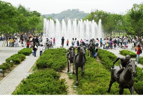 성동구 뚝섬 서울숲 바닥분수