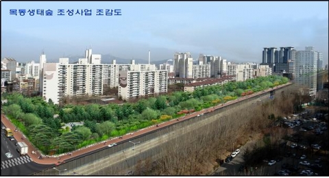 2007년 목동 녹지생태축 복원사업 후