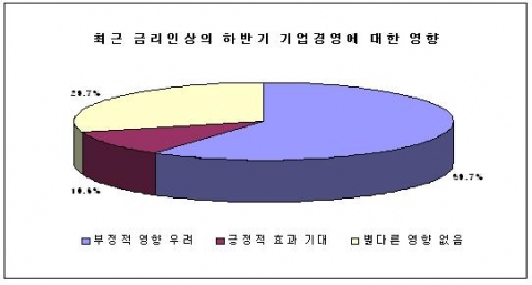 최근 금리인상의 하반기 기업경영에 대한 영향