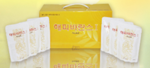 유기농 야채인 무, 무우청, 표고버섯, 당근, 우엉으로 만든 건강기능식품 &#039;해피바란스1&#039;