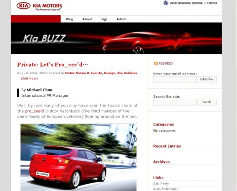 Kia BUZZ blog screenshot