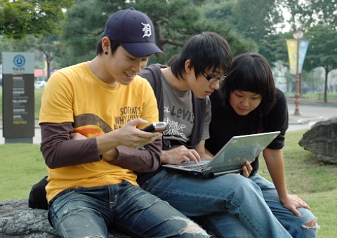 무선랜을 설치한 청주대 캠퍼스