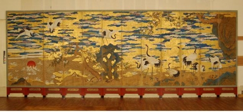 해학반도도(海鶴蟠桃圖) 보존처리 후