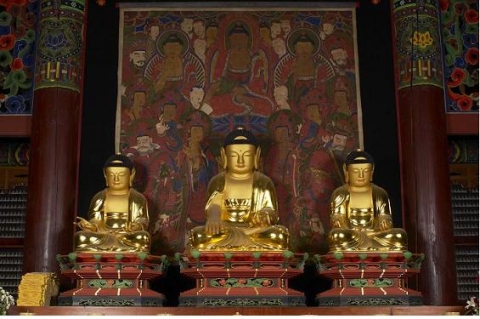 시 유형문화재 제 226호 봉은사 목 삼세불좌상