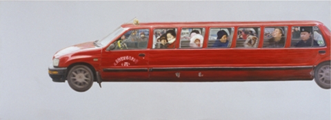 중국의　중견작가　冯杰(풍재) 작품 기억의 조각Taxi 315 -125cm Oil on Canvas 2004-2005