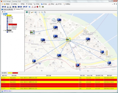 토플로지 형태의 관리 인터페이스 제공