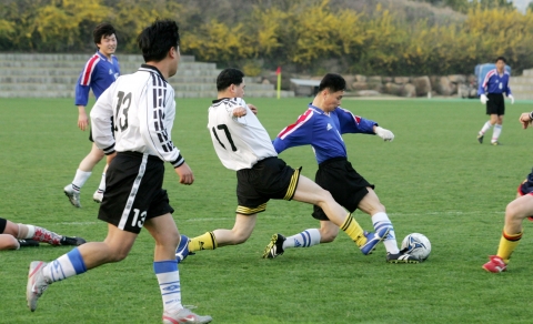 현대중공업 부서별 축구대회 장면