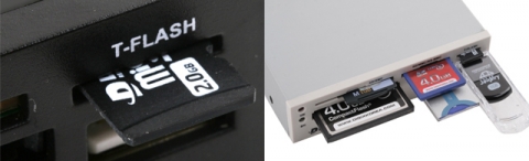 별도의 MicroSD 슬롯과 메모리 장착사진