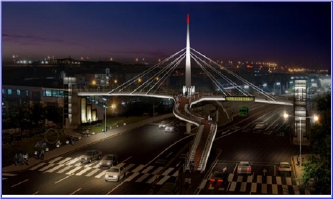 사업후 야간조명 전경