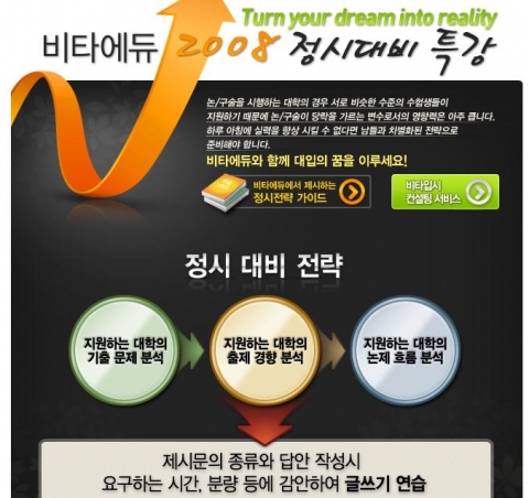 비타에듀가 수능 직후 오픈한 &#039;2008 정시대비 논구술 특강&#039;