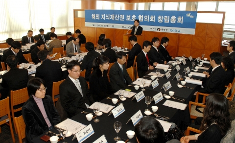 개회사를 전하고 있는 해외지식재산권보호협의회 민경선 회장