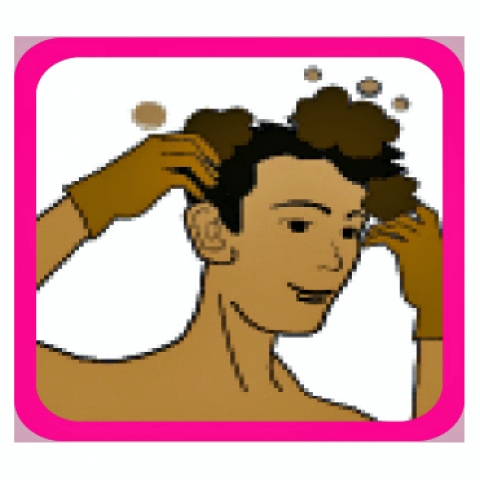 샤워하면서 머리를 감듯이 가볍게 바른 후 5분이면 염색이 완성된다. [수화연사용 그림제공 및 도움말: 서원라이프]