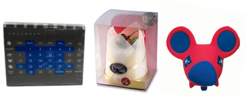 좌측부터 퍼즐달력(4,500원), 미니케이크타올(4,300원),생쥐저금통(2,800원)
