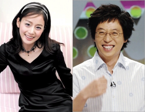 왼쪽 김태희, 오른쪽 유재석