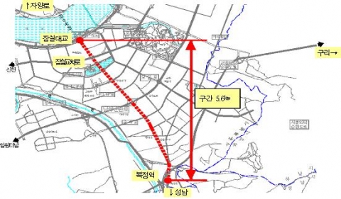 송파대로 중앙버스전용차로 위치도