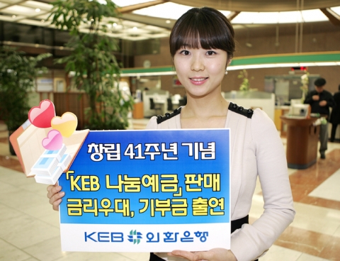 외환은행, 공익상품 ‘KEB나눔예금’ 판매