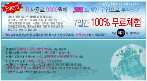지디아이코리아 WS도메인 무료체험 이벤트