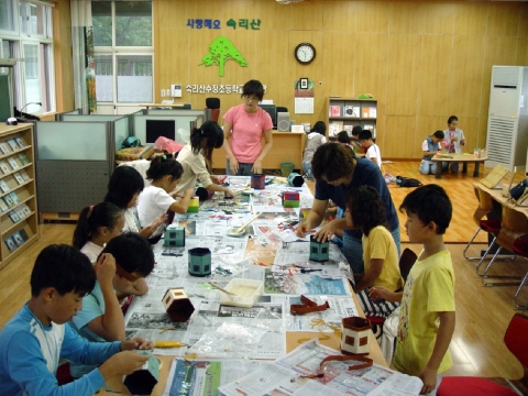 농어촌청소년육성재단 지원으로 시행된 충북수정초등학교 토요문화학교 수업모습