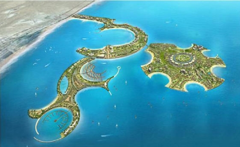 라스 알 카이마(Ras Al Khaimah)내 알 마잔 인공섬 개발 사업의 조감도
