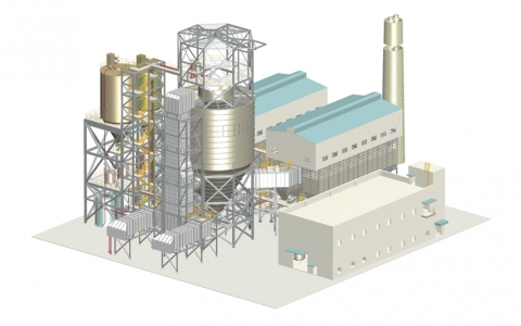STX산업플랜트가 칠레 석탄화력발전소에 공급하게 될 탈황설비 조감도