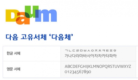 다음, 고유 서체 ‘다음체’ 개발하고 포털 최초로 무료 배포