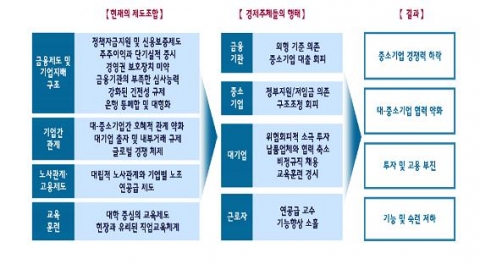 현재의 제도조합에 따른 경제주체들의 행태와 결과