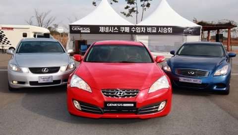 현대차는 18일 서산 현대 파워텍에서 동호회원과 일반인 고객 등 60여 명을 초청해 제네시스 쿠페와 인피니티 G37 쿠페, 렉서스 GS350의 비교 시승회를 실시했다.