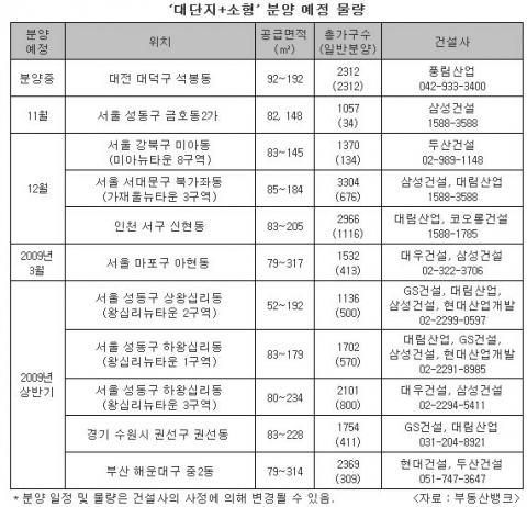 불황에 ‘대단지 소형 아파트’ 대형보다 더 빛난다