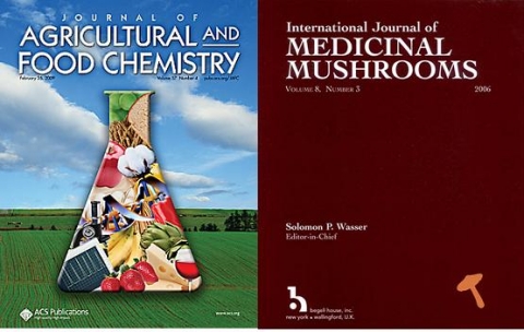 논문이 게재된 국제학술지 농업식품화학저널과 국제약용버섯저널