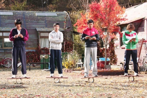 영화 &lt;국가대표&gt;의 주연배우들 (왼쪽부터)김지석, 최재환, 하정우, 김동욱