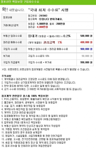 점포라인, 국내 최저 수수료 제도 시행