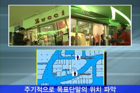 ETRI 실내 위치 찾기 서비스 데모 모습