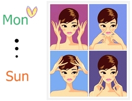 월요일부터 목요일까지 피부 관리