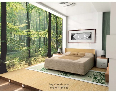 벽지가 하나의 큰 그림으로 완성되는 '뮤럴(mural) 벽지'. 일명 '벽화 벽지'