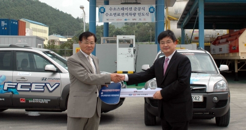 현대ㆍ기아자동차(회장 정몽구)는 20일(木) 오전 수소생산 및 전문공급업체인 SPG케미칼(대표 이성재)의 수소스테이션(전라남도 여수시 SPG케미칼 공장內 소재) 준공식에서 수소연료