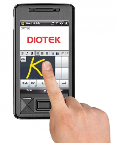 DIOTEK&#039;s finger touch-based multi-lingual input software for Windows Mobile