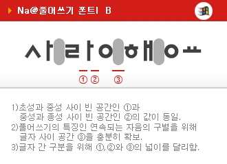 한글 풀어쓰기 폰트의 특징