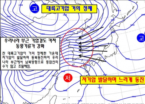 2009년 11월 10일 21시 예상일기도