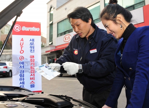 기아자동차(주)는 신차 고객들에게 제공되는 Q정기점검 서비스의 기간과 분야를 대폭 개선한『新 Q 정기점검 서비스』를 12월부터 실시한다.