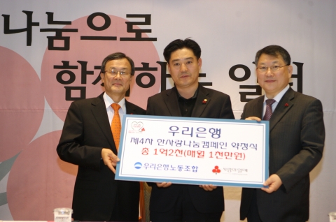 우리은행 임직원, 저소득층 아동 지원에 나서