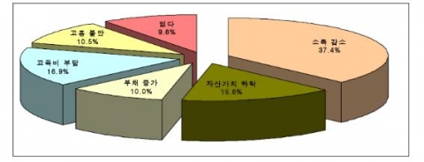 2009년 세계 금융위기의 여파로 살림살이에 어려움을 준 요인