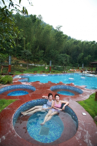 중국 황산 취온천 노천온천